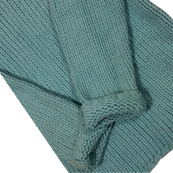 Gap color block big collar sweater BLUE LIME GREEN L - Picture 5 of 8